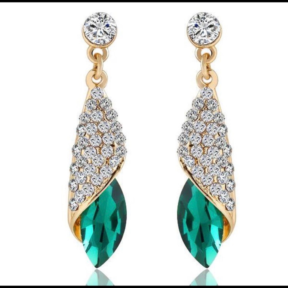 Rhinestone Water Drop Earrings